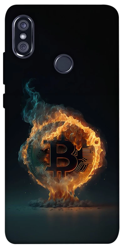 Чехол на Xiaomi Redmi Note 5 Pro / Note 5 (AI Dual Camera) Fire Bitcoin фото 1 из 1