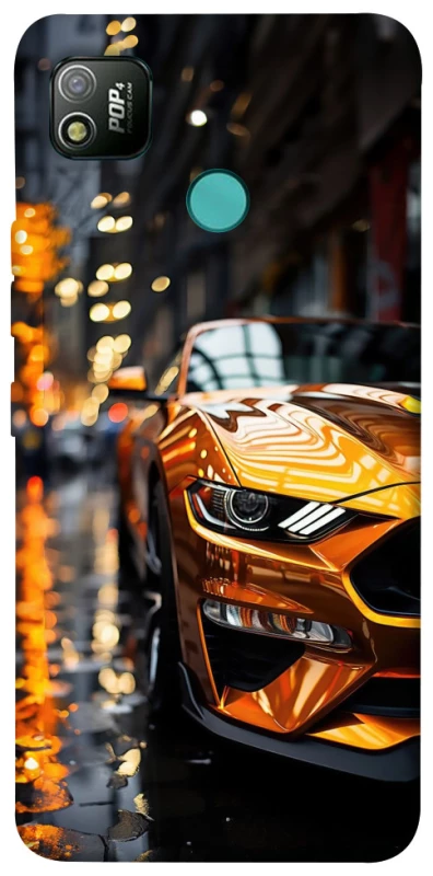 Чохол на TECNO POP 4 Golden sports car фото 1 з 1