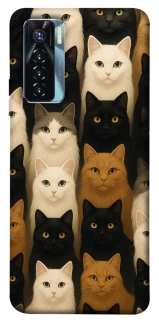 Чехол на TECNO Camon 17 Pro Colorful Cat Collage фото 1 из 1