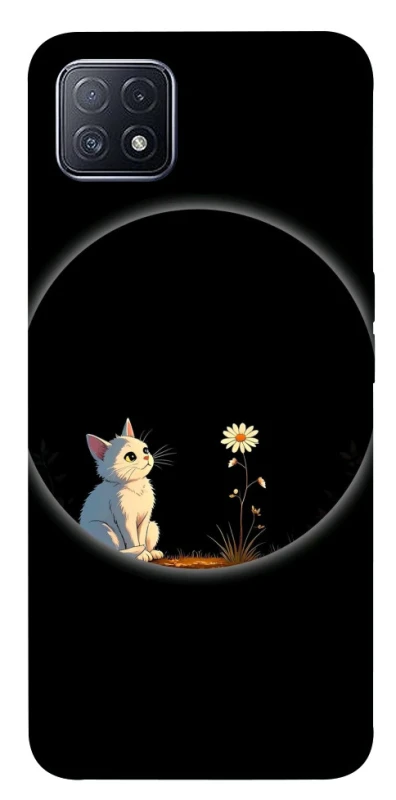 Чехол на Oppo A73 Cat and flower фото 1 из 1