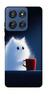 Чехол на Motorola Edge 60 Stylus Чехол кот с кофе фото 1 из 1