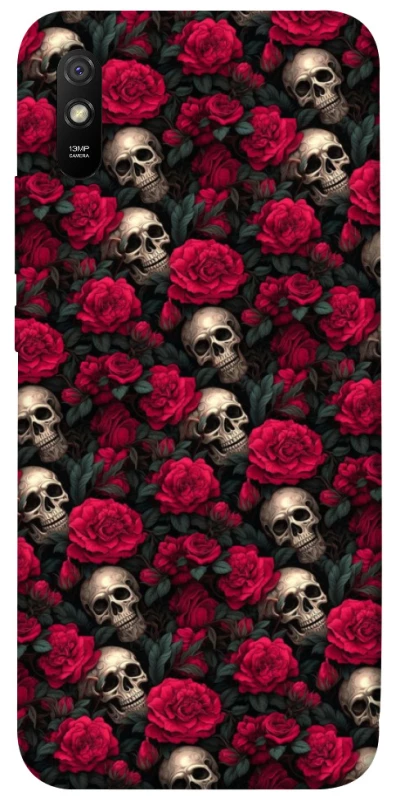 Чехол на Xiaomi Redmi 9A Черепа и розы фото 1 из 1