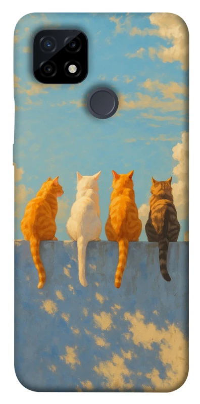 Чехол на Realme C21 cats on wall фото 1 из 1