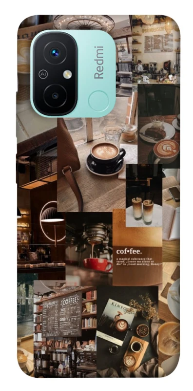 Чохол на Xiaomi Redmi 12C / Poco C55 Coffee collage ver.2 фото 1 з 1