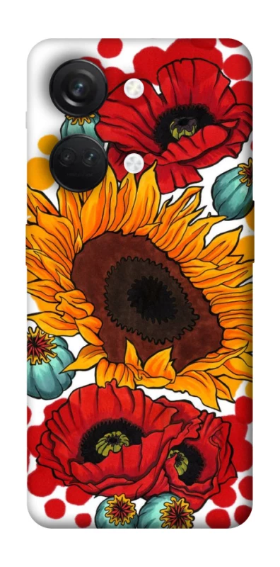 Чохол на OnePlus Nord 3 Соняшники та маки фото 1 з 1