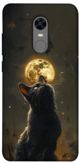 Чохол на Xiaomi Redmi 5 Plus / Redmi Note 5 (Single Camera) Кіт під місяцем v2 фото 1 з 1