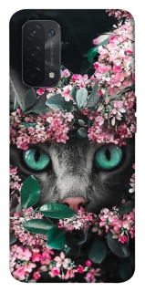 Чохол на Oppo A54 5G / A74 5G Кіт в квітах фото 1 з 1