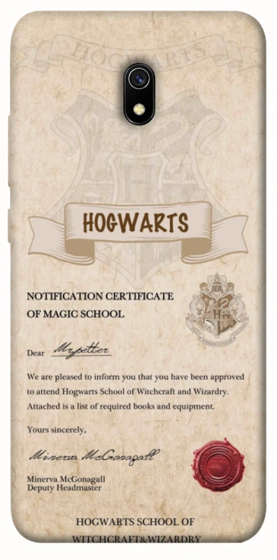 Чохол на Xiaomi Redmi 8a The Hogwarts acceptance letter фото 1 з 1