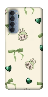 Чехол на Oppo Reno 4 Pro Labubu Green Heart фото 1 из 1
