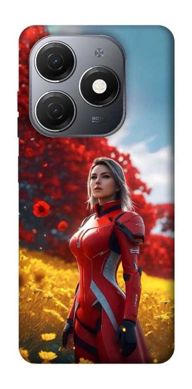 Чехол на TECNO Spark 20 Cyber space girl ver.5 фото 1 из 1