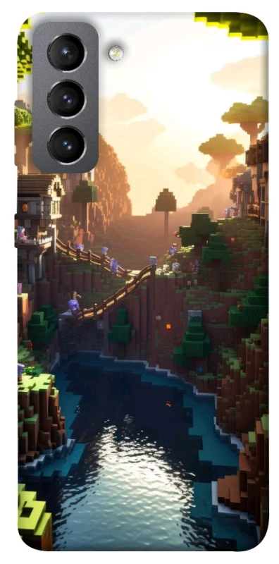 Чохол на Samsung Galaxy S21 FE Minecraft sunset фото 1 з 1