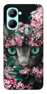 Чохол на Realme C33 Кіт в квітах фото 1 з 1