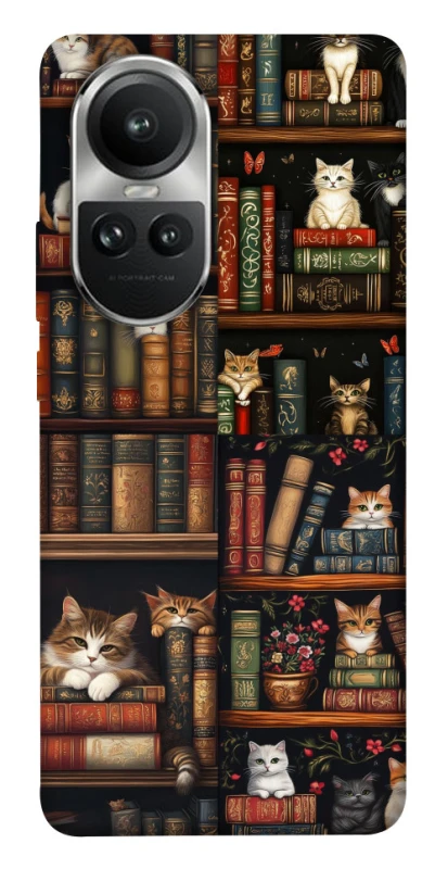 Чехол на Oppo Reno 10 Cats & Books фото 1 из 1