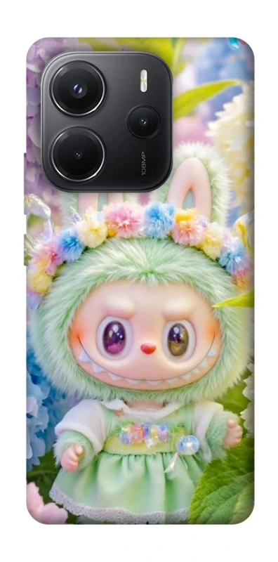 Чохол на Xiaomi Redmi Note 14 4G (Int. version) Labubu & Flowers ver.2 фото 1 з 1