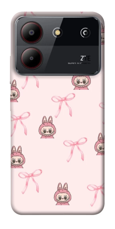 Чохол на ZTE Blade A54 4G Pink bows and Labubus фото 1 з 1