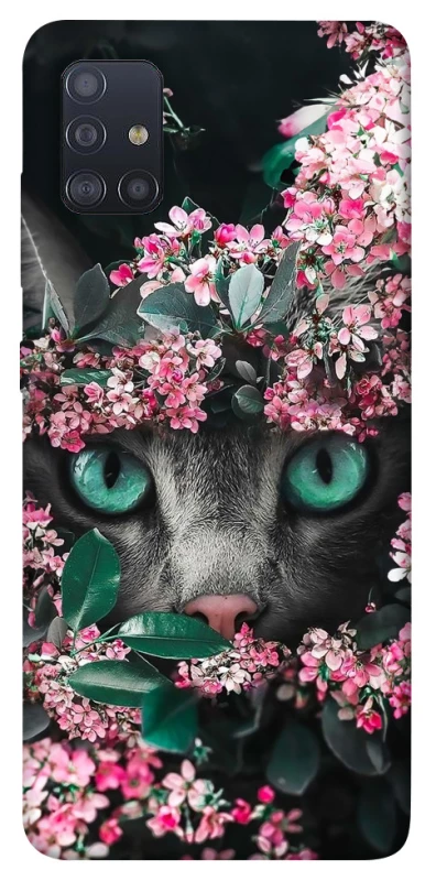 Чохол на Samsung Galaxy M51 Кіт в квітах фото 1 з 1