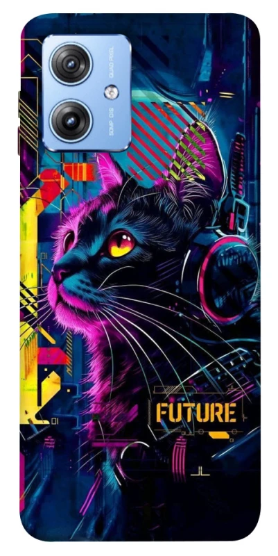 Чохол на Motorola Moto G84 Cyber Cat v2 фото 1 з 1