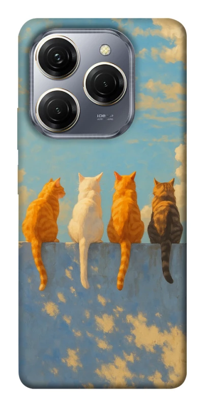 Чехол на TECNO Spark 20 Pro cats on wall фото 1 из 1