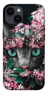 Чохол на Apple iPhone 14 (6.1") Кіт в квітах фото 1 з 1