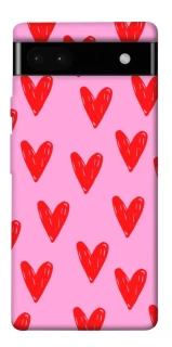 Чехол на Google Pixel 6a Red hearts 2 фото 1 из 1