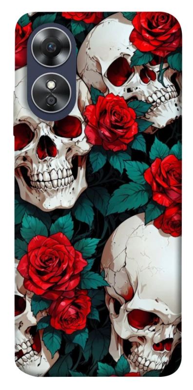 Чохол на Oppo A17 skull and rose фото 1 з 1