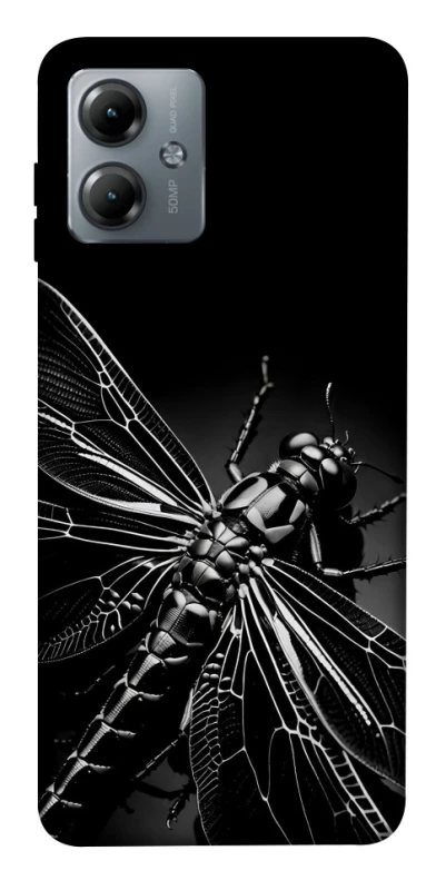 Чохол на Motorola Moto G14 Black dragonfly фото 1 з 1