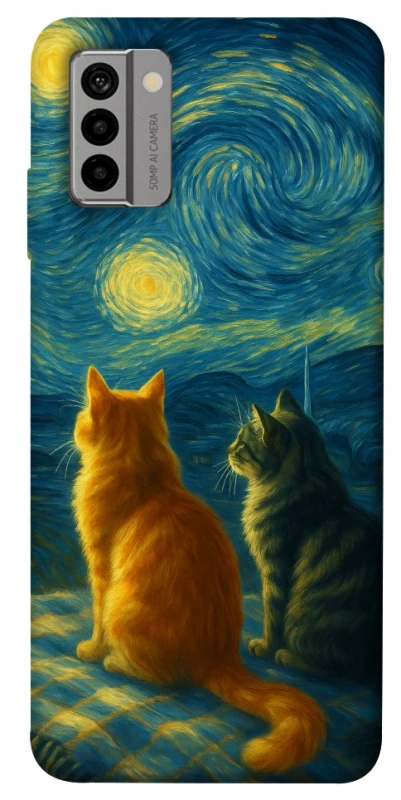 Чохол на Nokia G22 Cats under the stars фото 1 з 1