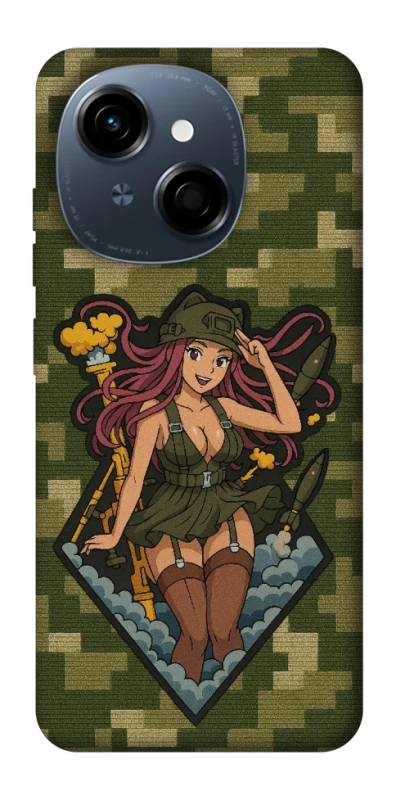 Чехол на TECNO Spark Go 1 Military Waifu фото 1 из 1