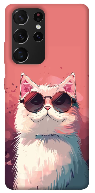 Чехол на Samsung Galaxy S21 Ultra Сat with glasses фото 1 из 1
