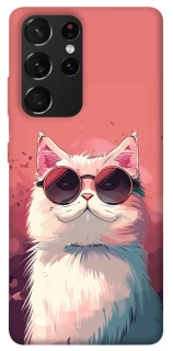 Чехол на Samsung Galaxy S21 Ultra Сat with glasses фото 1 из 1