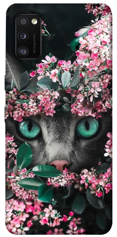Чехол на Samsung Galaxy A41 Кот в цветах фото 1 из 1