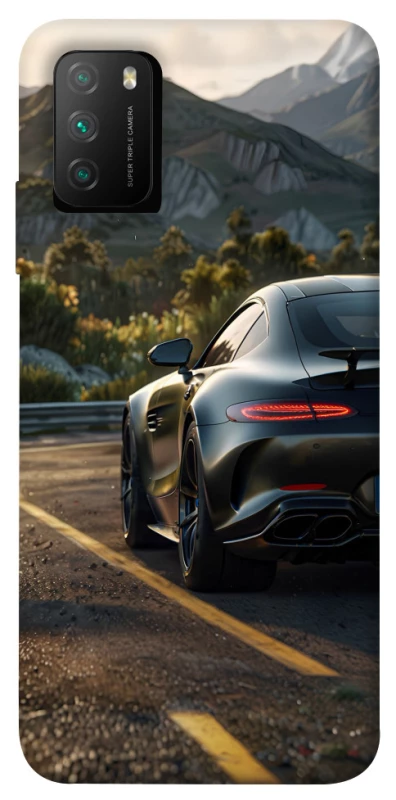Чехол на Xiaomi Poco M3 Car in the mountains фото 1 из 1