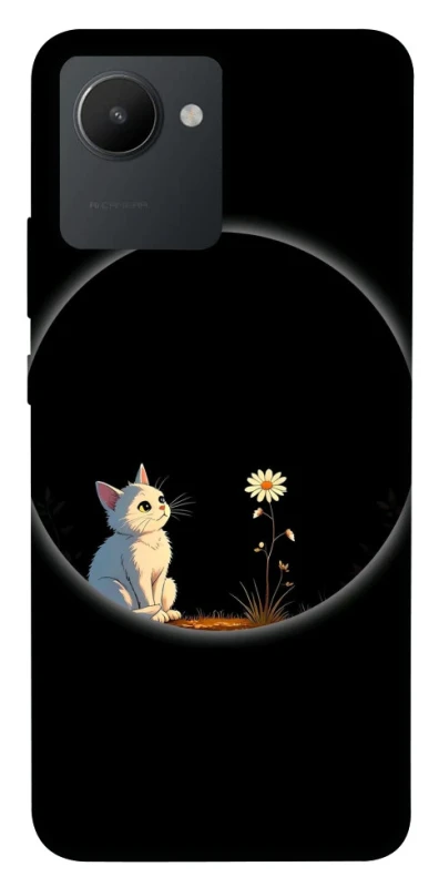 Чехол на Realme C30s Cat and flower фото 1 из 1
