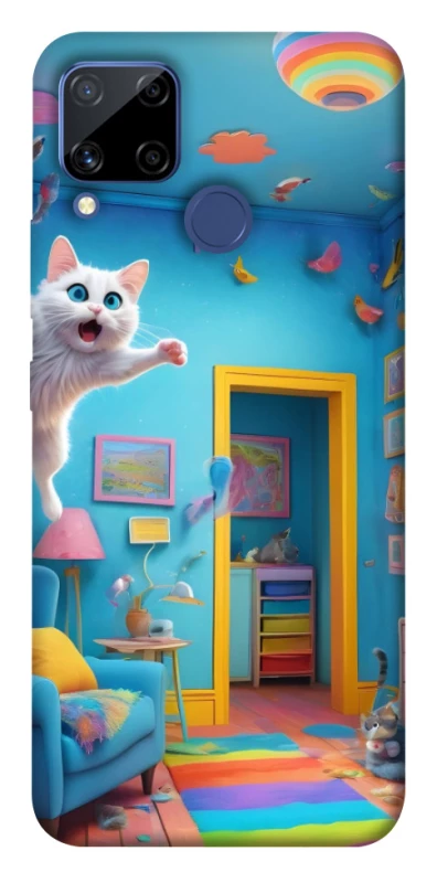 Чехол на Realme C15 crazy cat фото 1 из 1