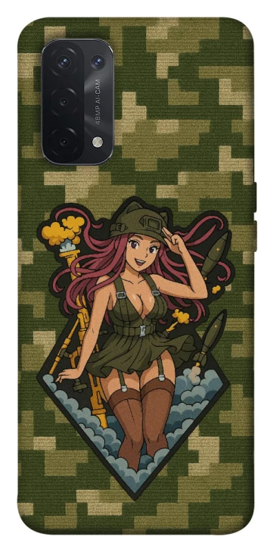 Чехол на Oppo A54 5G / A74 5G Military Waifu фото 1 из 1