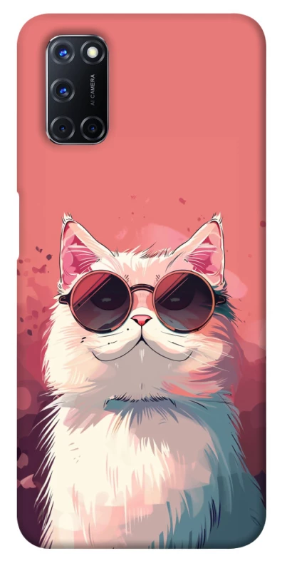 Чохол на Oppo A52 / A72 / A92 Сat with glasses фото 1 з 1