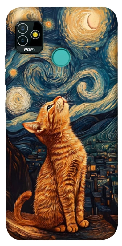 Чехол на TECNO POP 5 van gogh cat фото 1 из 1
