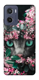 Чехол на Motorola Moto G05 Кот в цветах фото 1 из 1