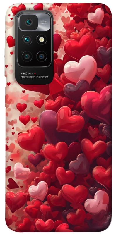 Чохол на Xiaomi Redmi 10 Many hearts фото 1 з 1