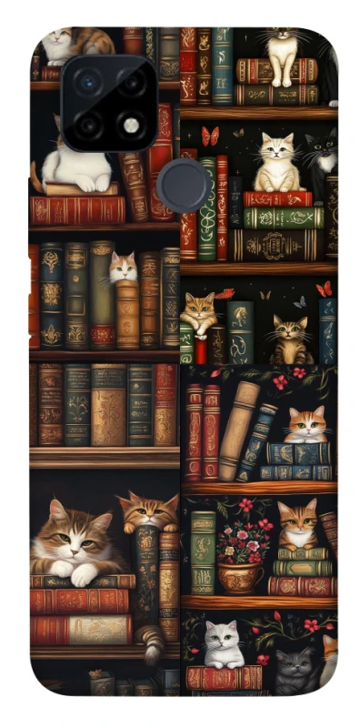 Чехол на Realme C21Y Cats & Books фото 1 из 1