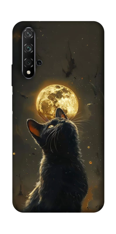 Чохол на Huawei Honor 20 / Nova 5T Кіт під місяцем v2 фото 1 з 1