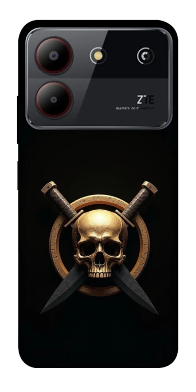 Чохол на ZTE Blade A54 4G Golden Skull фото 1 з 1