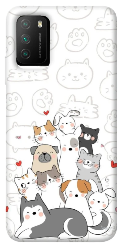 Чехол на Xiaomi Poco M3 Funny Pets фото 1 из 1