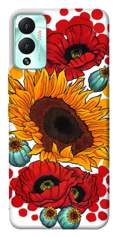 Чехол на Infinix Hot 12 Play Подсолнечники и маки фото 1 из 1