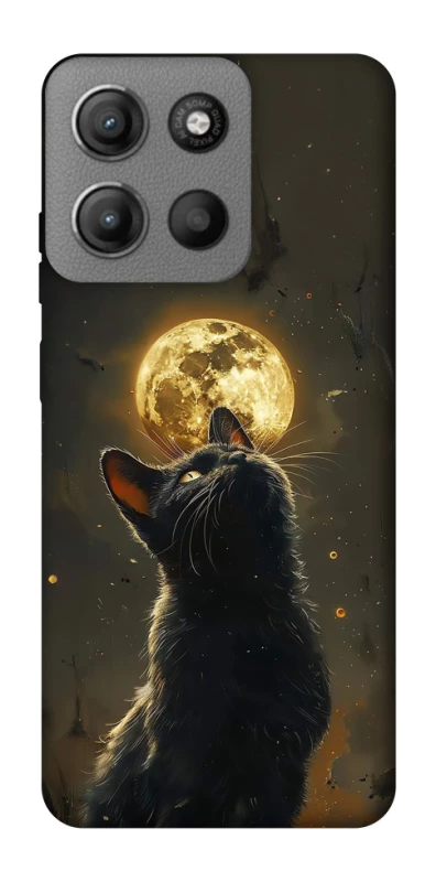 Чохол на Motorola Moto G15 Power Кіт під місяцем v2 фото 1 з 1