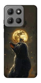 Чохол на Motorola Moto G15 Power Кіт під місяцем v2 фото 1 з 1