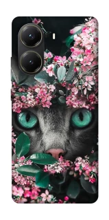 Чохол на Xiaomi Poco X6 Pro Кіт в квітах фото 1 з 1