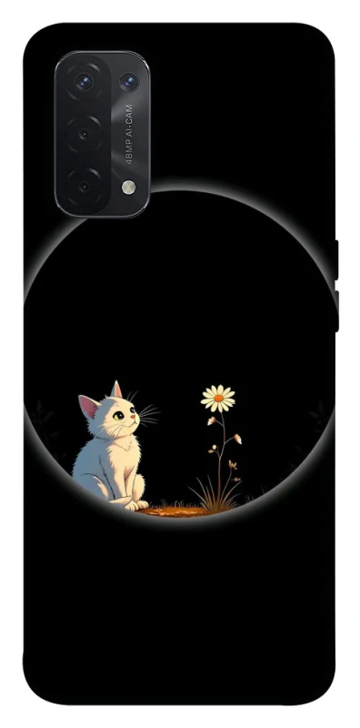 Чохол на Oppo A54 5G / A74 5G Cat and flower фото 1 з 1
