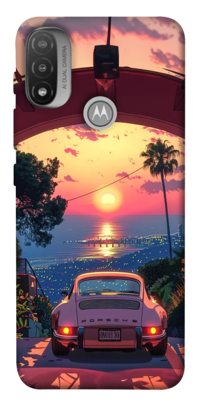 Чохол на Motorola Moto E20 Porsche at sunset фото 1 з 1