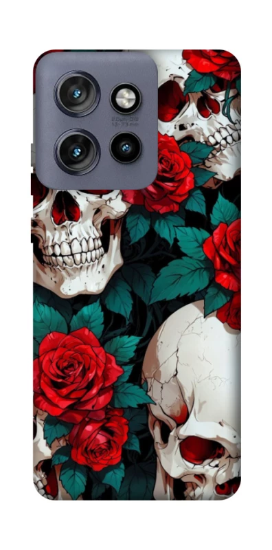 Чохол на Motorola Edge 50 Neo skull and rose фото 1 з 1